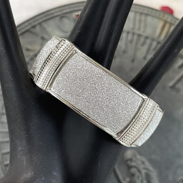 Diamond Dusted Pave Hinged Cuff