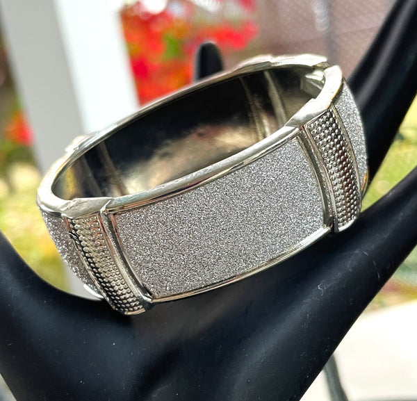 Diamond Dusted Pave Hinged Cuff