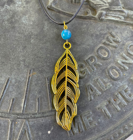 Golden Feather Necklace