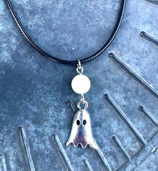 Midnight Haunt Necklace – Glow Bead & Ghost Charm