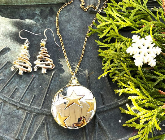 Vintage Reimagined Starry Ornament Necklace & Earrings Set - Limited Stock
