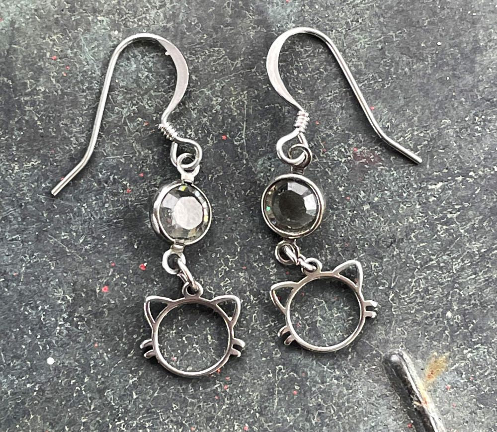 Vintage Reimagined Cat Earrings