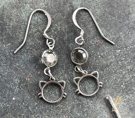 Vintage Reimagined Cat Earrings