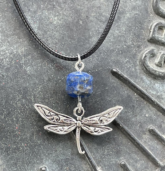 Lapis with Dragonfly Necklace