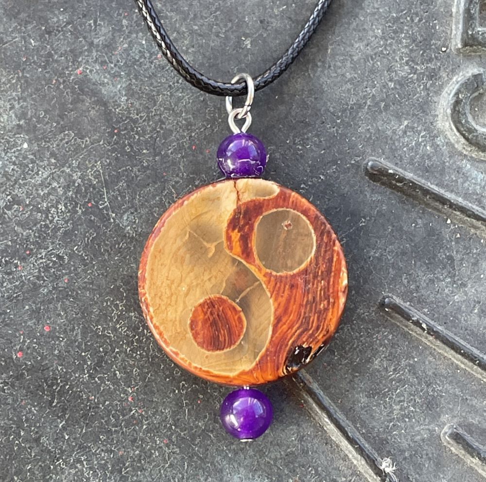 Yin Yang with Amethyst Necklace