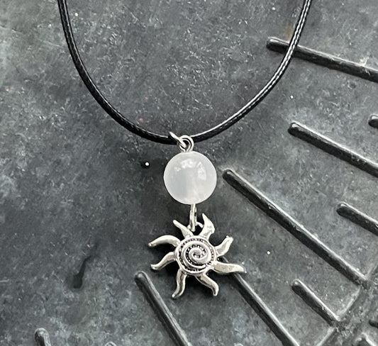 Selenite with Sun Necklace