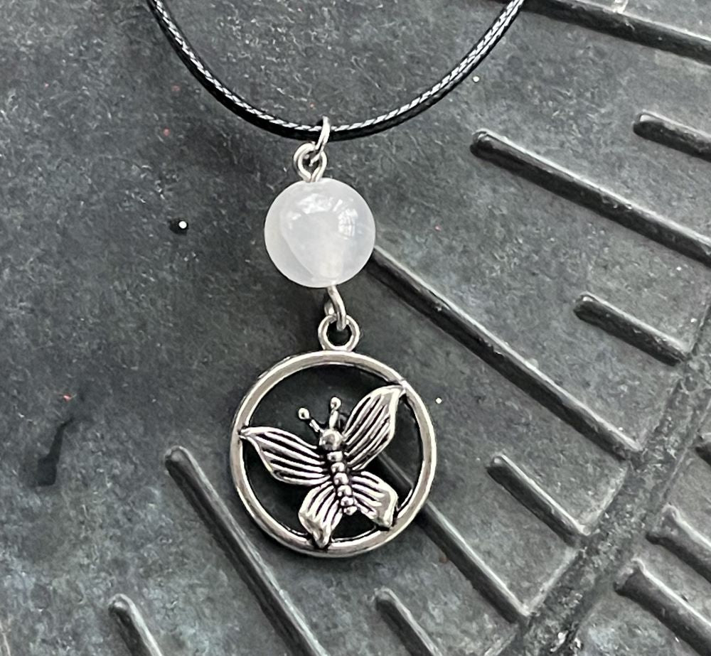 Selenite with Butterfly Necklace