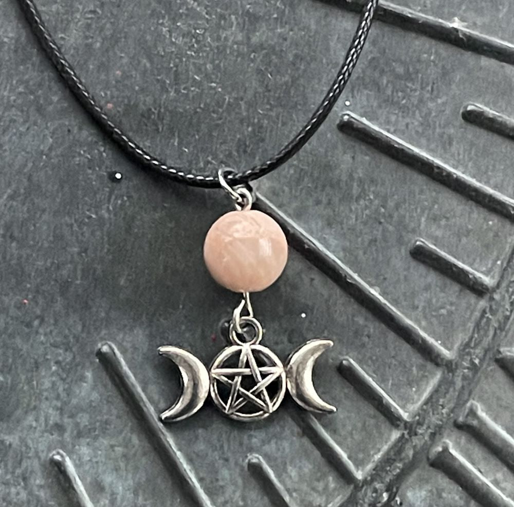 Sunstone with Triple Goddess Necklace