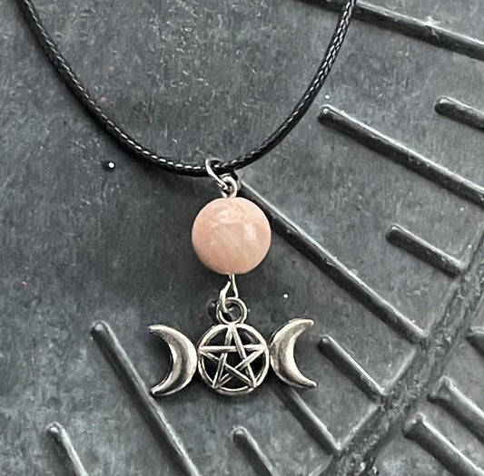 Sunstone with Triple Goddess Necklace
