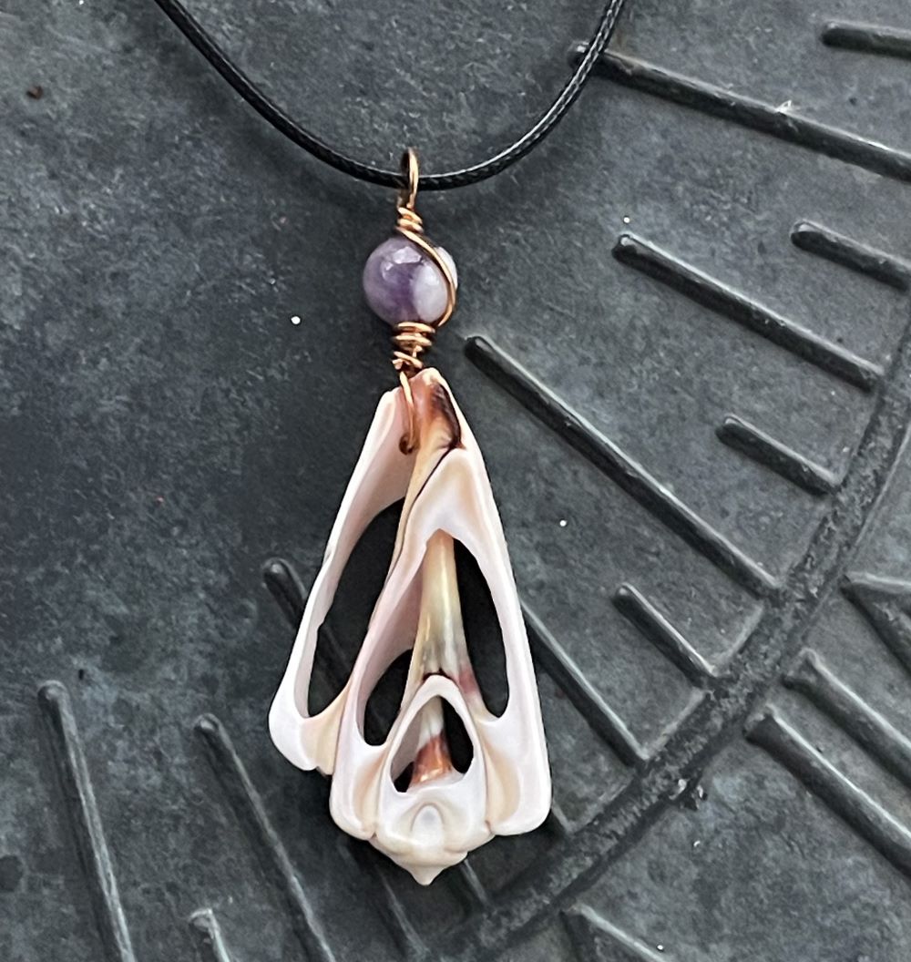Trocca Shell with Amethyst Necklace