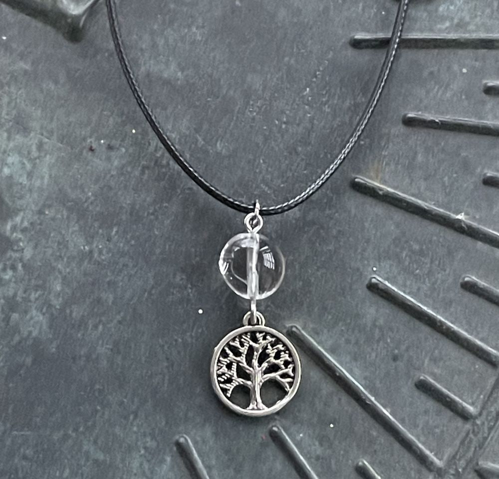 Quartz with Tree of Life Necklace