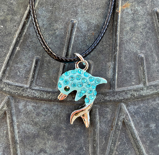 Rhinestone Dolphin Necklace