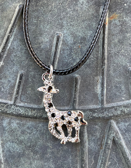 Rhinestone Giraffe Necklace