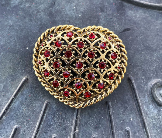 A Heart Half-Hidden Brooch