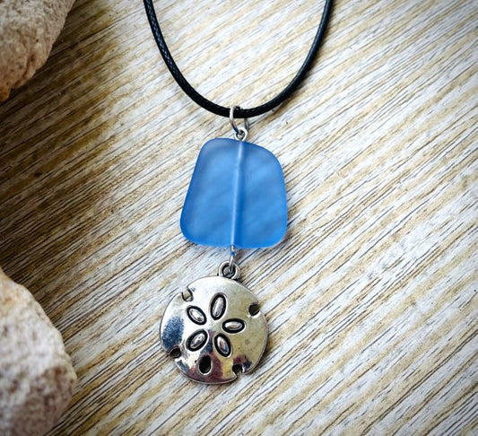 Sea Glass with Sand Dollar Necklace
