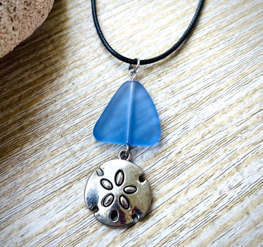 Sea Glass with Sand Dollar Necklace