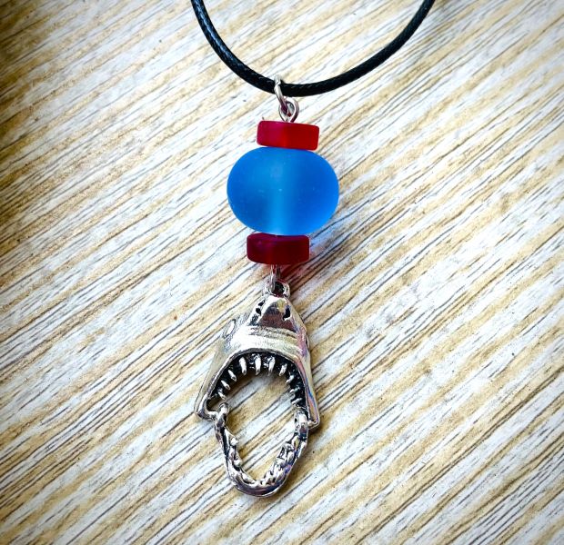 Jaws with Sea Glass Necklace