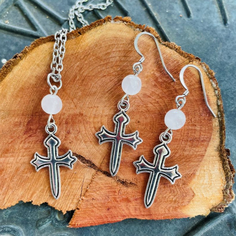 Gothic Cross with Moonstone