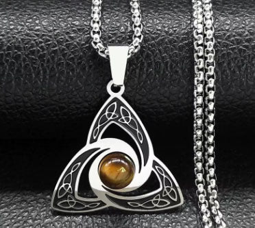 Triple Goddess Tiger's Eye Necklace