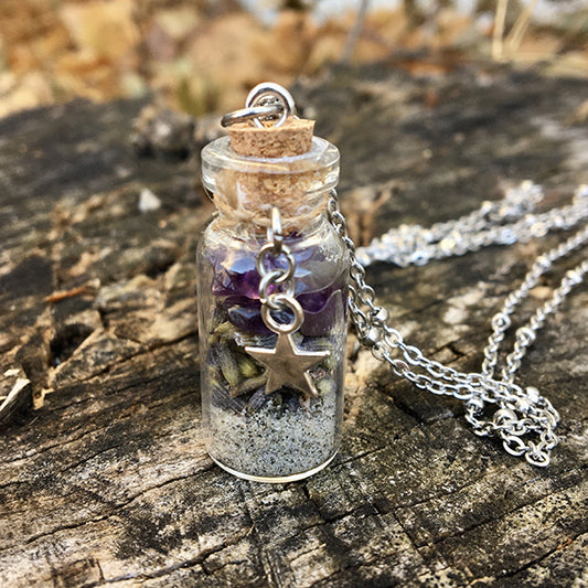Calm Anxiety Spell Bottle Necklace