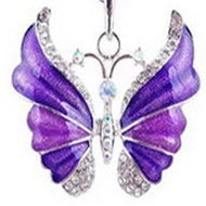 Butterfly Tibetan Purple Rhinestone Necklace