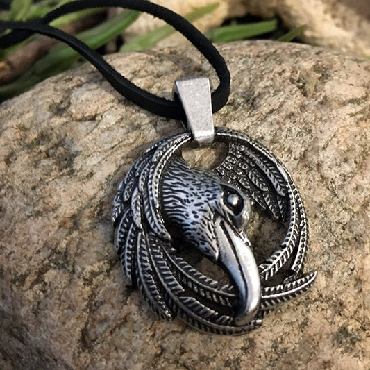 Raven Head Necklace
