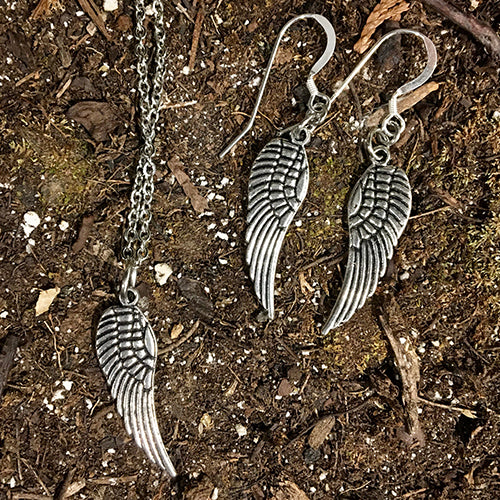 Single Wing Necklace and Earring Set