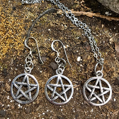 Pentacle Necklace and Earring Set