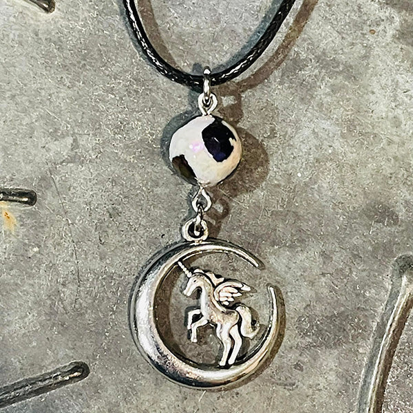 Unicorn with Titanium Agate Necklace